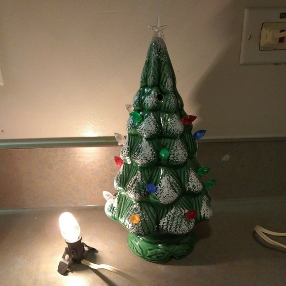 Ceramic Lighted Christmas Tree Vintage 10" Marcia Inspirations Trim n Glo CTL-10 - Picture 6 of 9